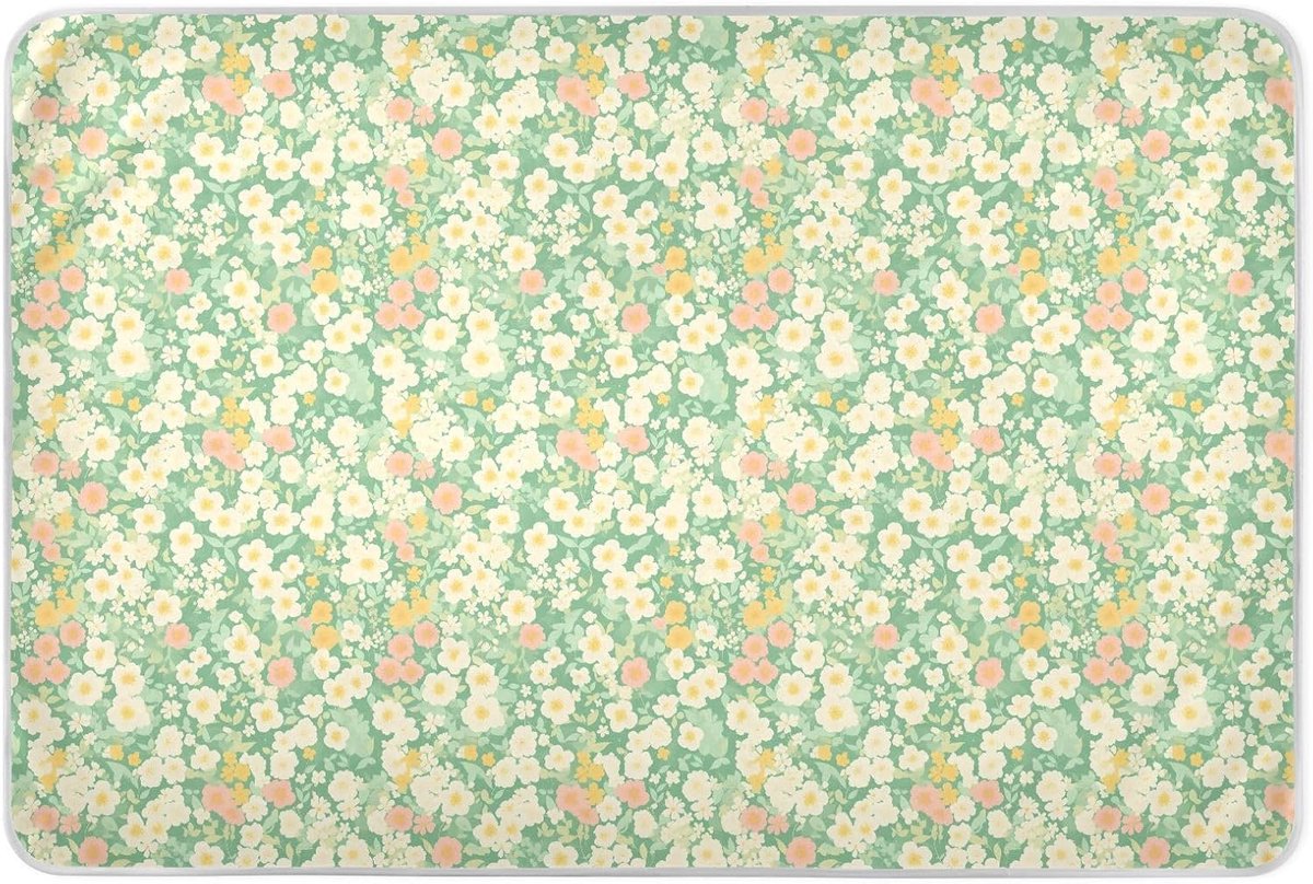 Baby Plasmat - Luier Kussen - Zindelijkheidstraining - Anti-slip Kleppen - 52 x 34 inch - Cartoon Bloemen