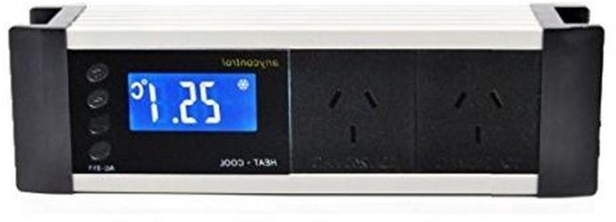 Digitale Thermostaat - Temperatuurregelaar Verwarming Koeling - Klimaatbeheersing Kas - Dubbele Uitgang - 26 x 13 x 6 cm - Groen