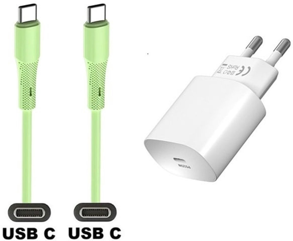 25W super snellader + 1,0m USB C naar C kabel. Universele PD lader. Oplader adapter past op JBL Quantum Wireless 350 / 360 / 360P / 360X / 610 / 810 / 910 / 910P / 910X / ONE / 400 / 600 / 800 / TWS