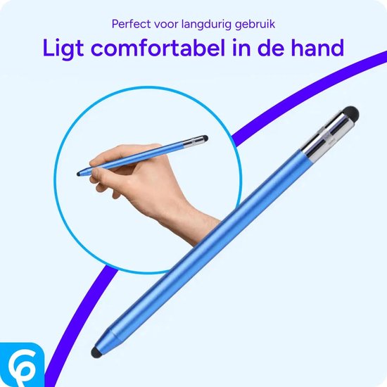 SBG Universele Stylus Pen Geschikt voor Telefoon Tablet en iPad - Twee zachte punten - Eén precisie punt - Blauw — afbeelding 4