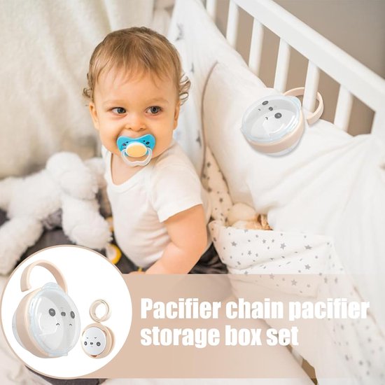 Fopspeenhouder hoesje - Speenketting box - Baby spullen bewaren - Stofdichte opslag - 10.5 x 7.5 cm - Abrikoos — afbeelding 5