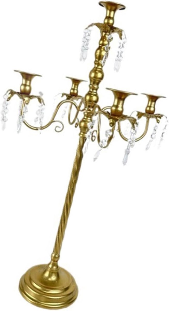 Metalen Kroonluchter Kandelaar - Kristallen Kandelaar Kaarsenhouder - Feestelijke Decorati