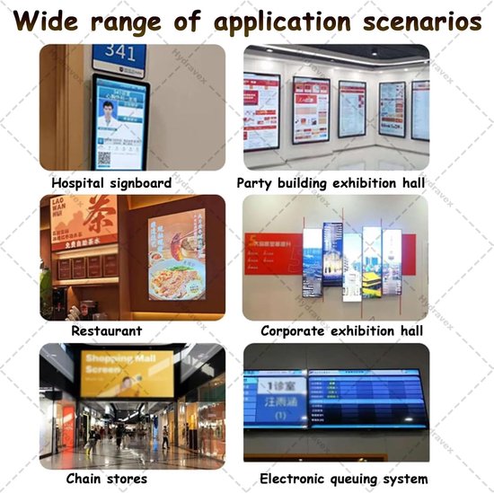 Digitale Kiosk Videospeler - Commerciële Reclame Media Player - Advertenties Tonen - Slimme Split Screen Functie - 236 Inch - Zwart — afbeelding 3