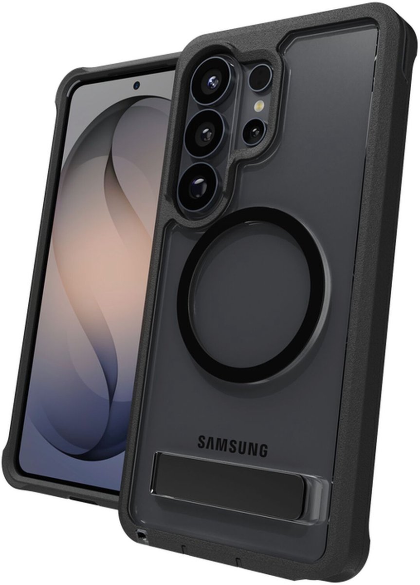 ZAGG Rainier Snap Kickstand - Hoesje Geschikt voor Galaxy S26 Ultra - Compatibel met MagSafe - Grafeen Back Cover met Standaard - Zwart