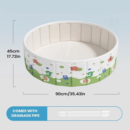 Kinderbadje Opvouwbaar - Hondenbad Puppyzwembad - Buiten Spelen - Antislip Bodem - 90 x 45 cm - Blauw — afbeelding 5