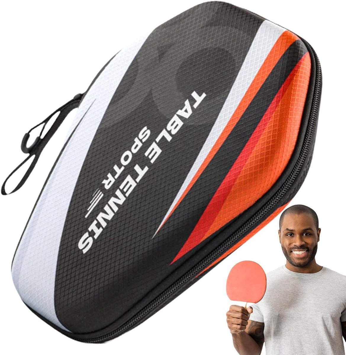 Tafeltennis Organizer - Ballen Tas - Sport Organiseren - Houdt 2 Batjes - 18x27x5 cm - Zwart