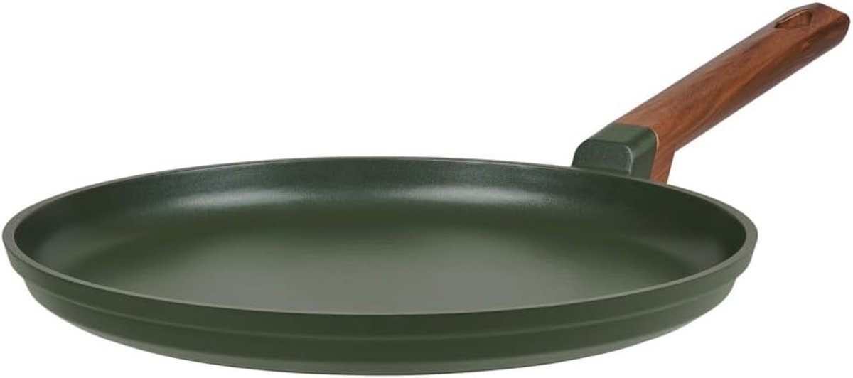 Pannenkoekenpan - Koekenpan - Pannenkoeken Bakken - Antiaanbaklaag Houtgreep - 28 cm - Zwart