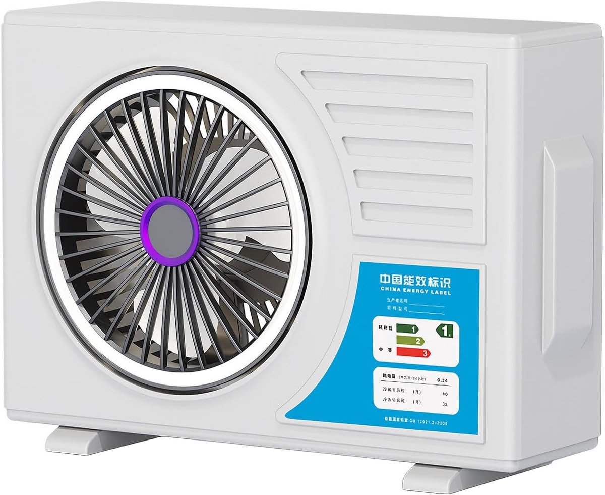 Stille Bureauventilator - Persoonlijke Koeler - Persoonlijke Verkoeling - Oplaadbaar met Nachtlampje - 243 cm Breed - Wit