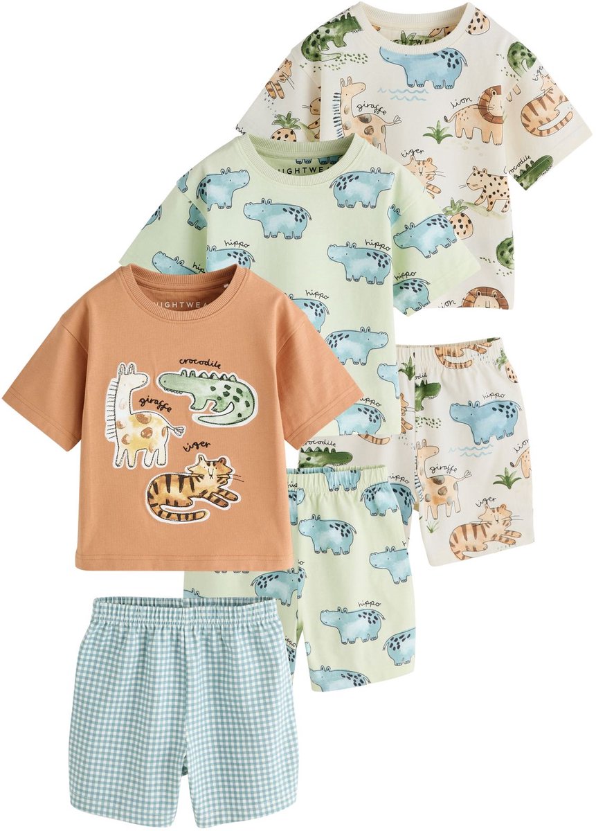 Next - Jongens - Set van 3 korte pyjama's - Crème