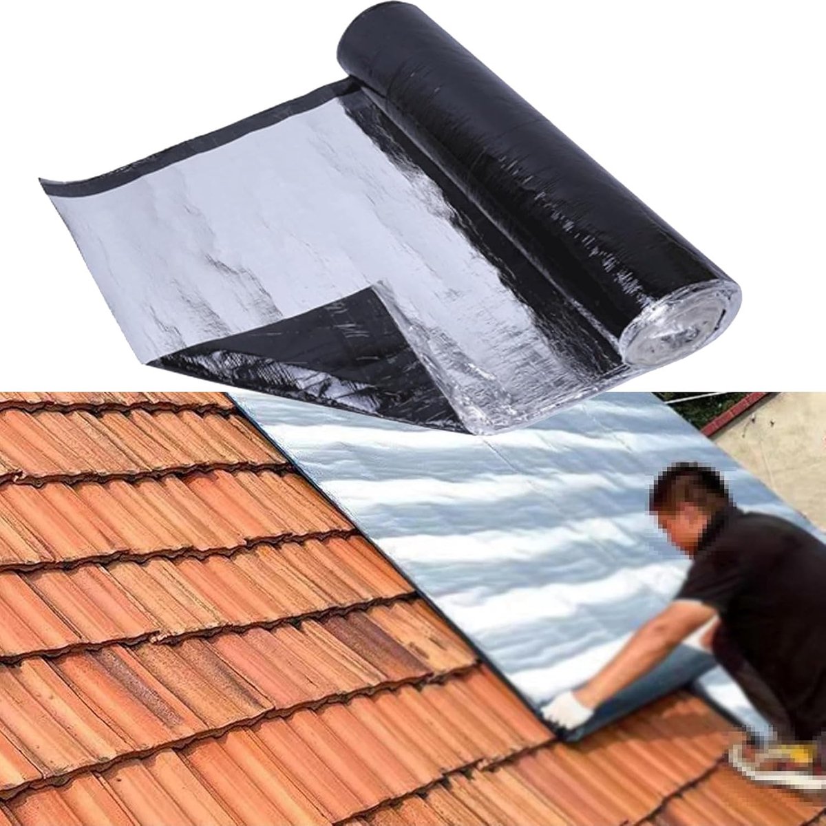 Waterdichte Bitumentape - Dakreparatie Tape Aluminium Tape - Dak Lekkages Dichten - Zelfklevend en Weerbestendig - 100x400cm - Zilver