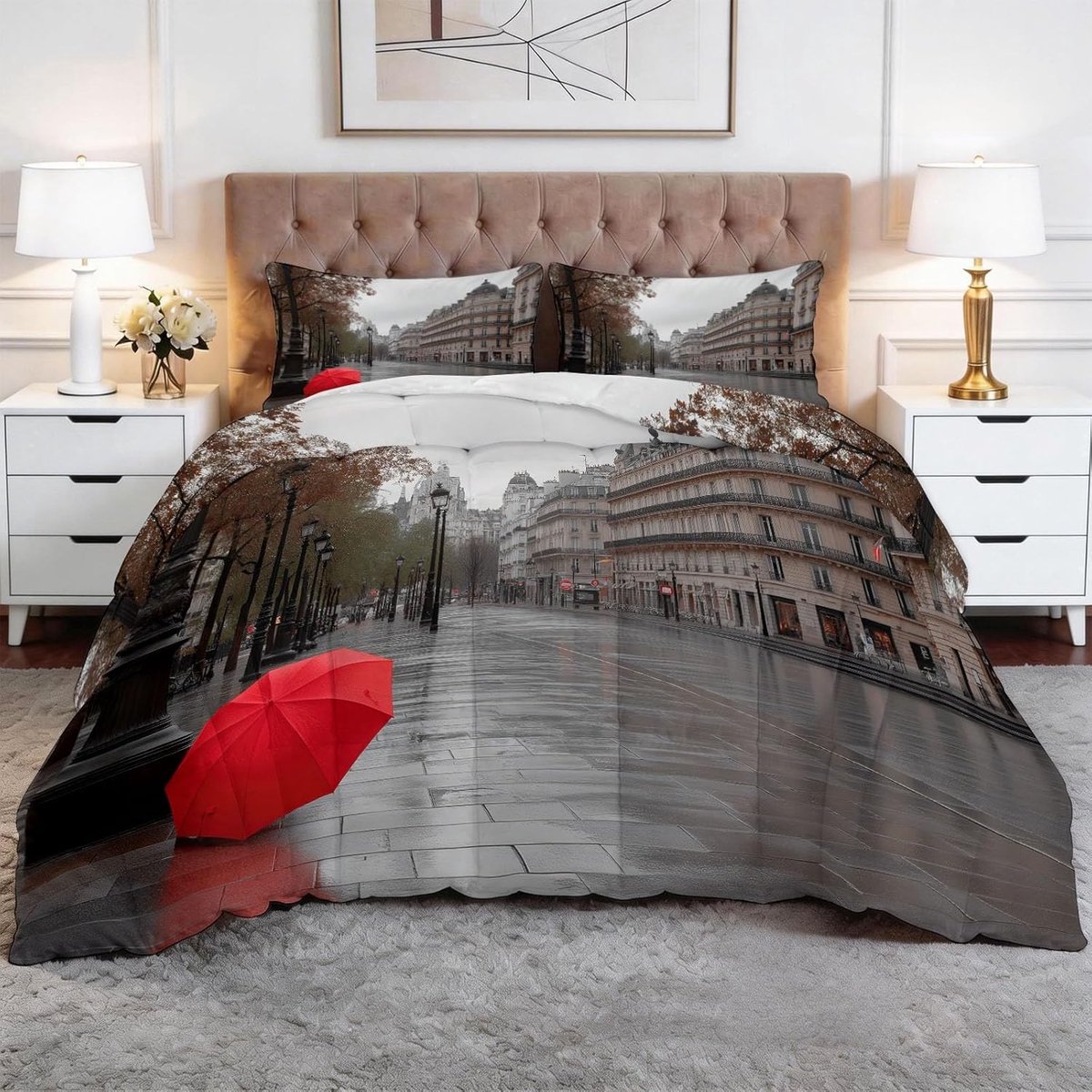 Dekbed - 4 seizoenen - Slaapcomfort - Omkeerbaar design - 240x260 cm - Grijs