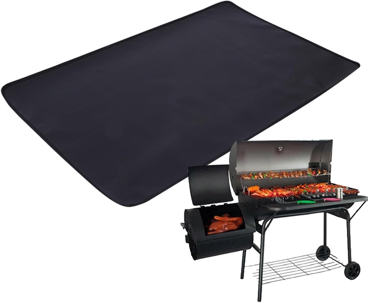 Vuurbestendige mat - Onderlegger Vuurkorf - Terras Beschermen - Dubbellaags Systeem - 60 x 120 cm - Zwart