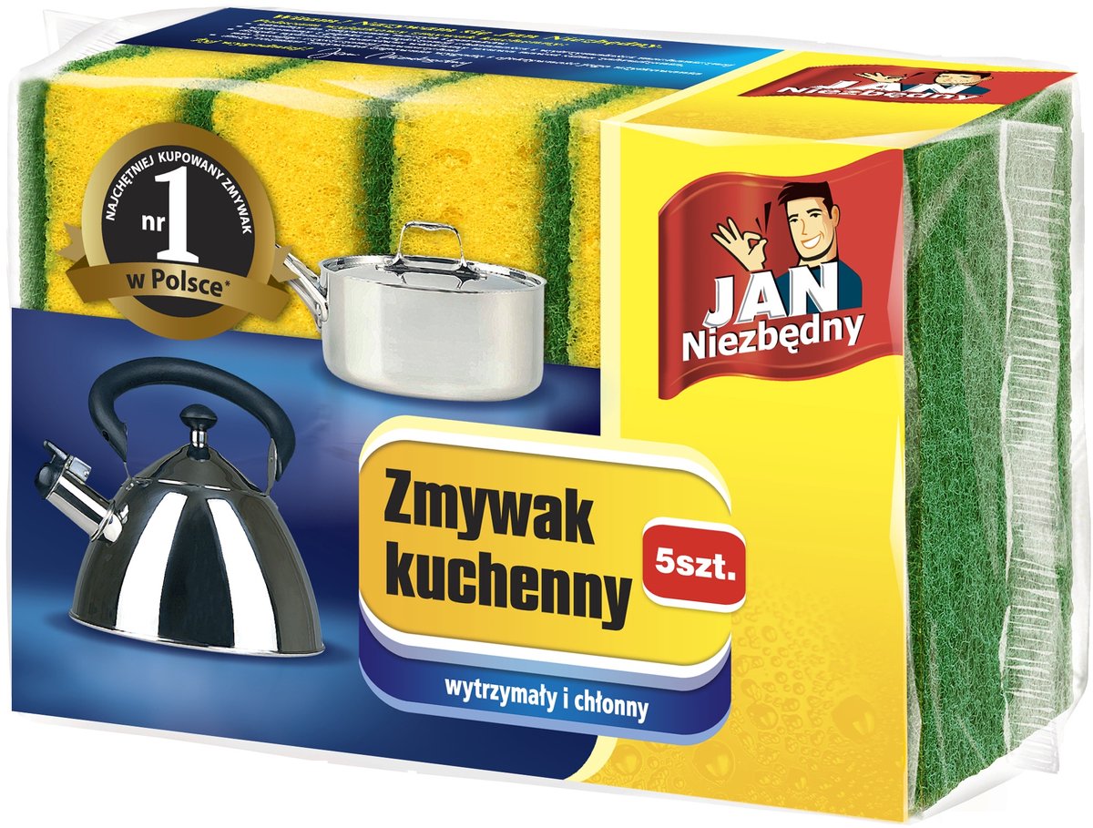 Jan Niezbędny Serie - Keukenspons - Duurzaam - Twee Vlaks - 5 stuks