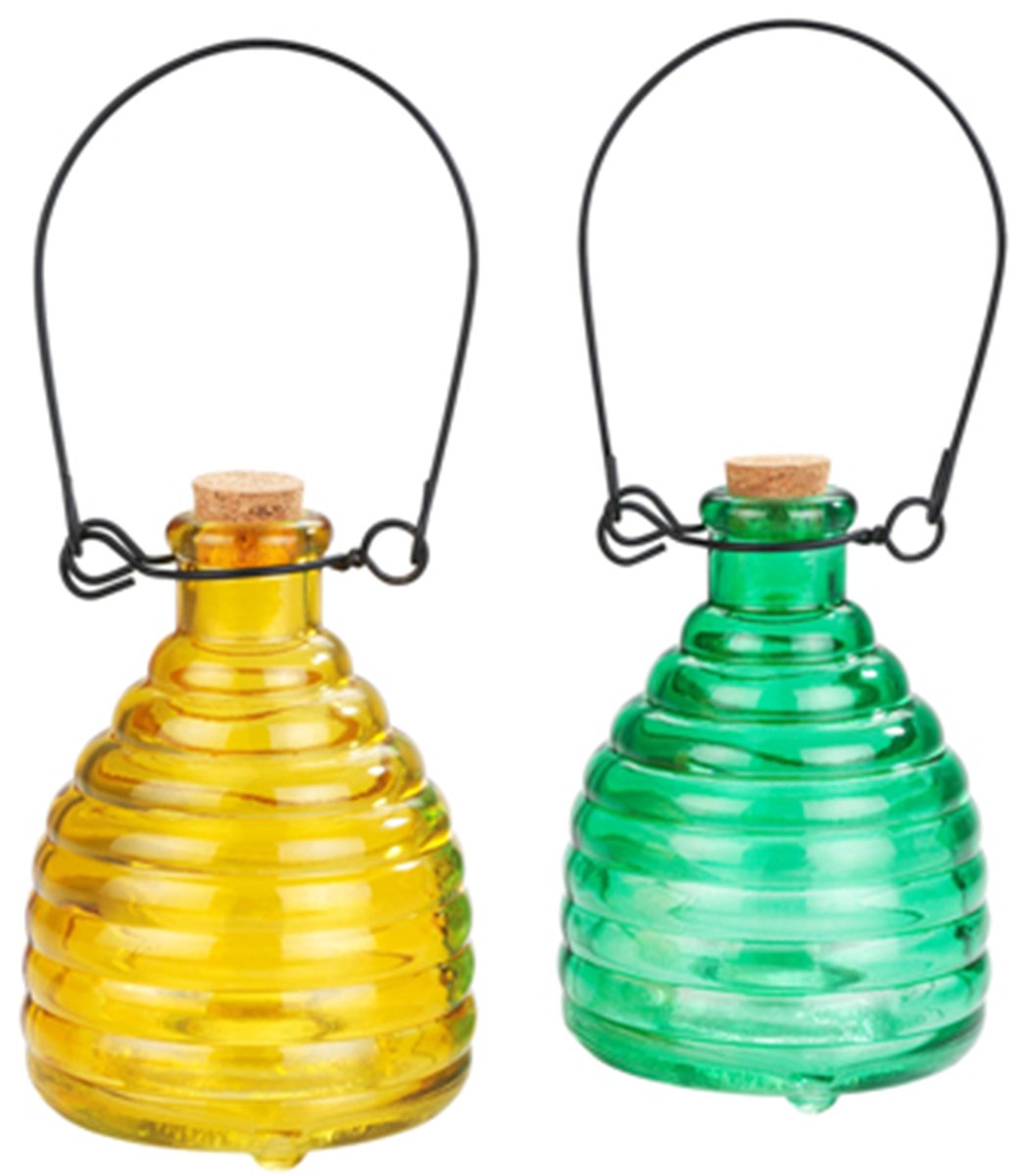 Wespenval, glas, gekleurd, set van 2