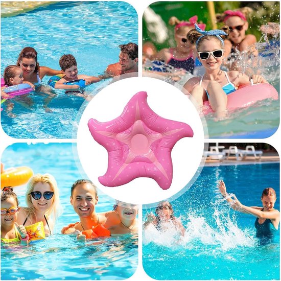 Opblaasbare Zwembad Vlotter - Drijvend Bed Hangmat - Water Ontspanning - 4-in-1 Multifunctioneel - 140 cm - Roze — afbeelding 2