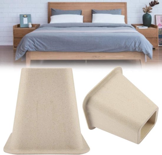 Set van 4 Verstelbare Meubelverhogers - Bed, Bank & Tafel Verhogers - Stevige Witte Meubelblokken — afbeelding 3