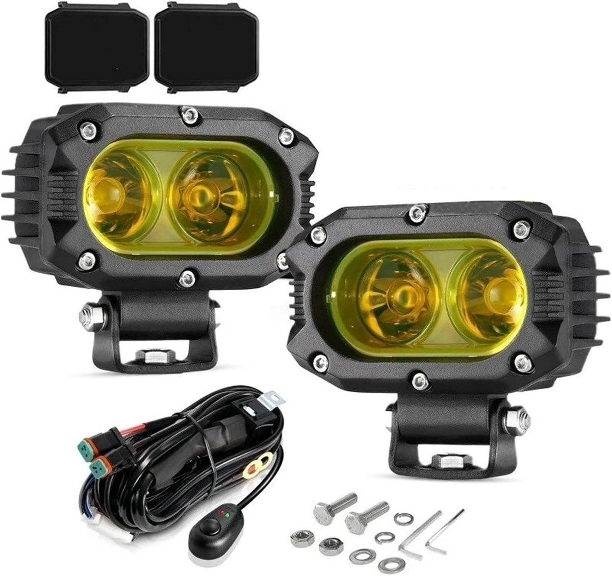 LED Werklamp - Vierkante Lamp - Offroad Rijden - Hoge Lichtopbrengst - 4 Inch - Geel