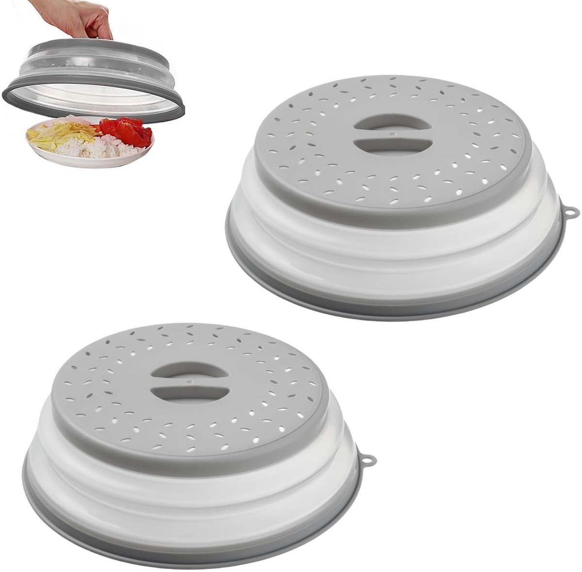 Omgoods - Set van 2 Opvouwbare Magnetron Voedseldeksels