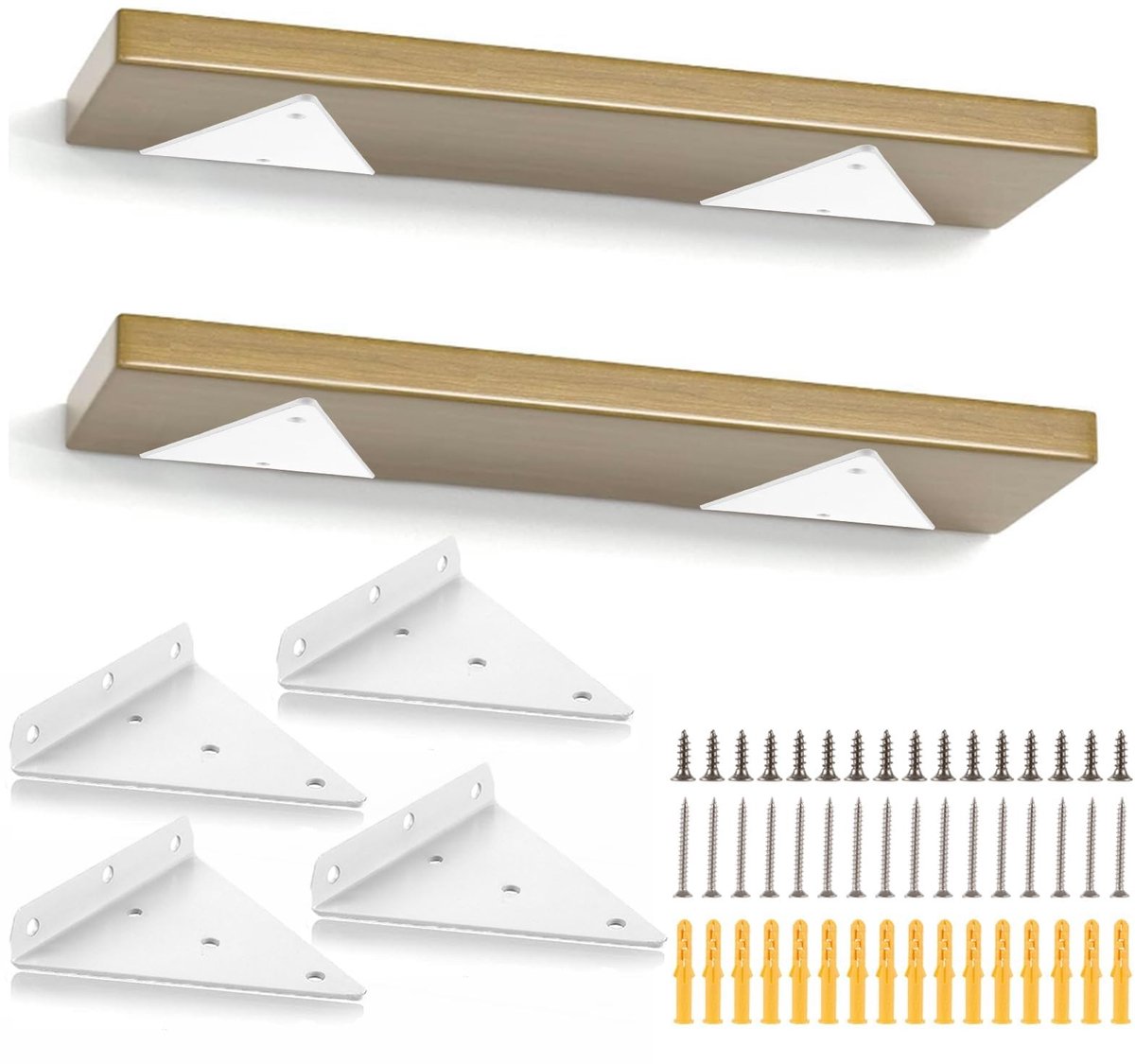 Omgoods - Set van 4 Driehoekige Plankdragers Wit 170x130mm
