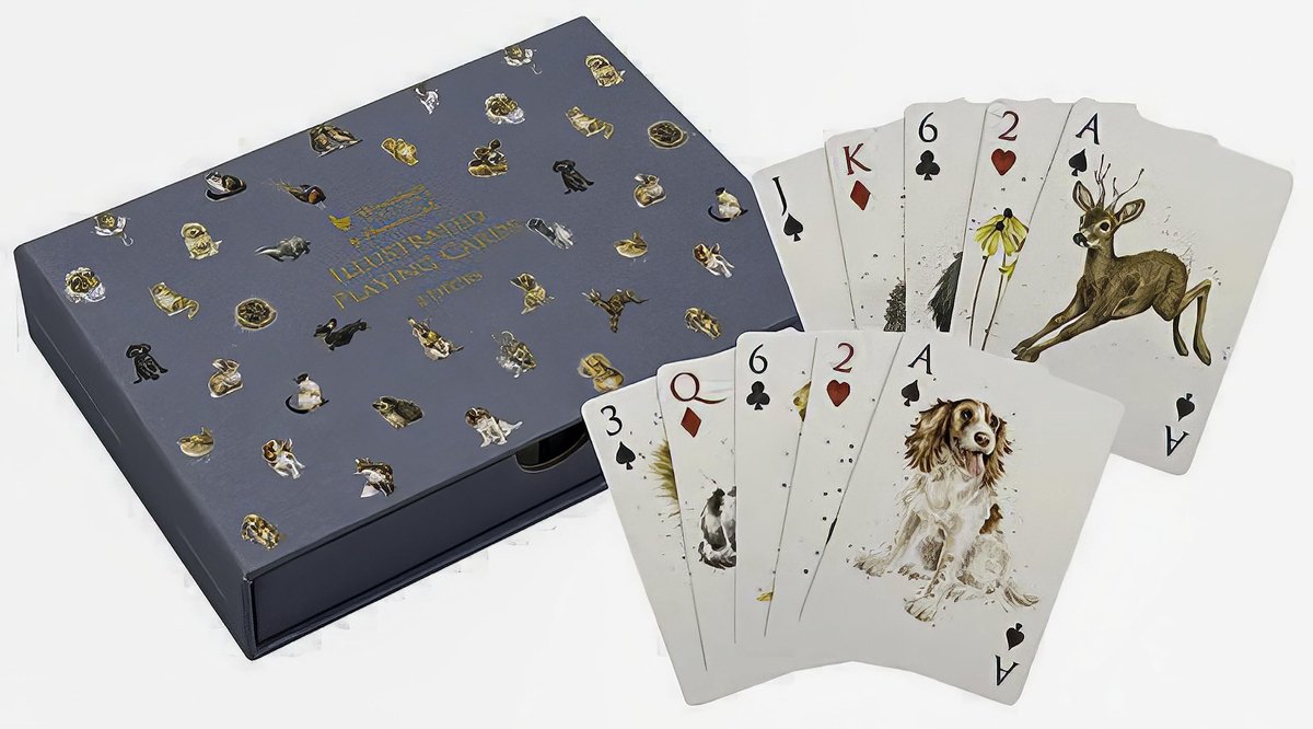 Omgoods - Set van Speelkaarten met Bosdieren en Honden Thema