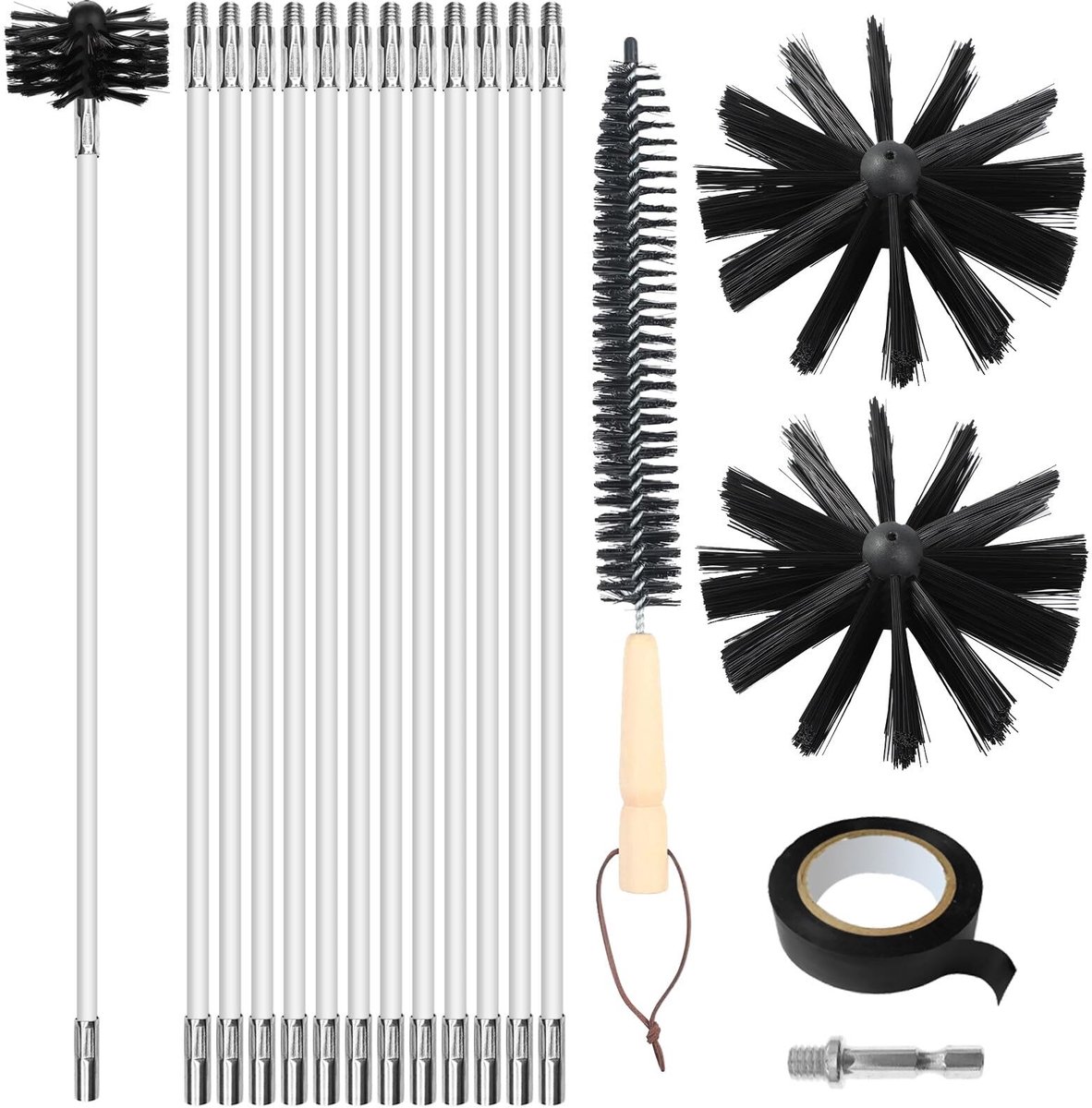 Omgoods - Schoonmaakset voor Schouw en Kamin met 16 Onderdelen