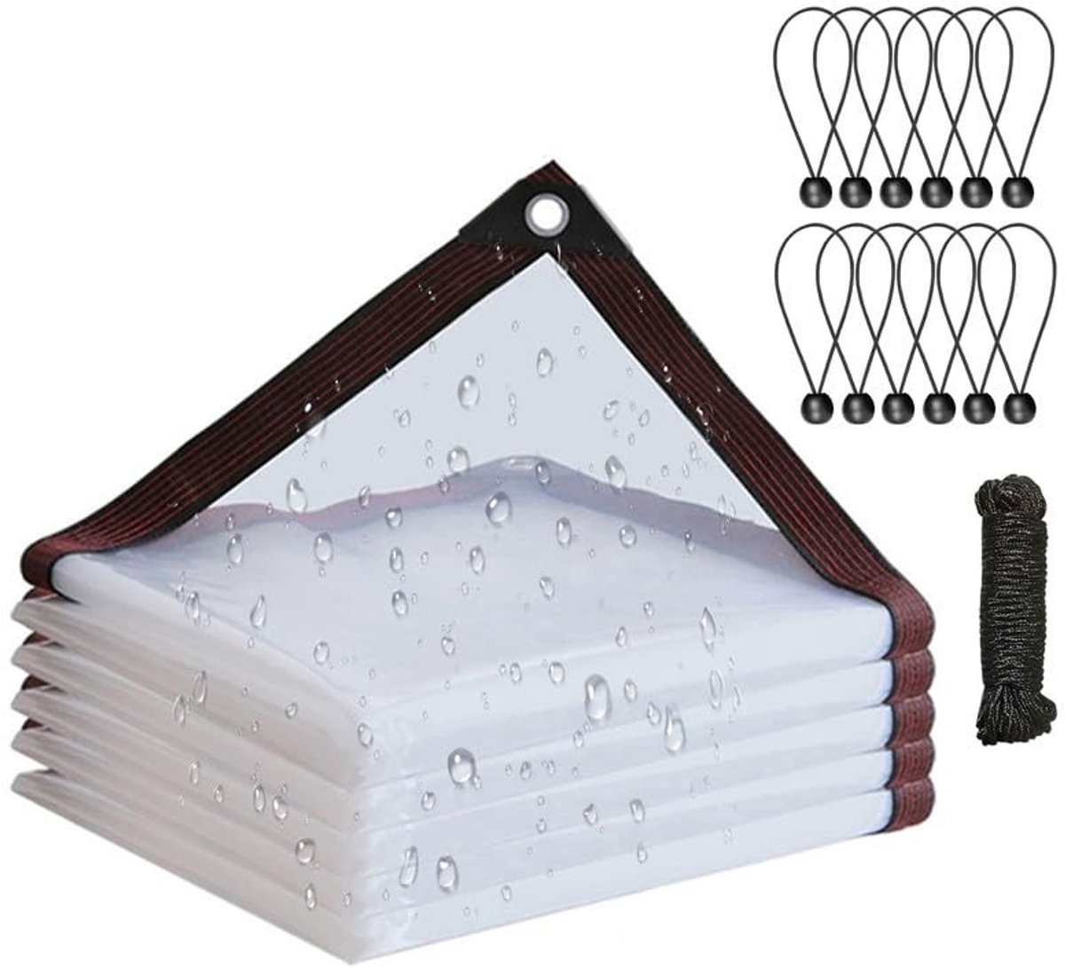 Omgoods - Transparante Tarpaulin met Oogjes 2 m x 4 m, Waterdicht en Beschermend