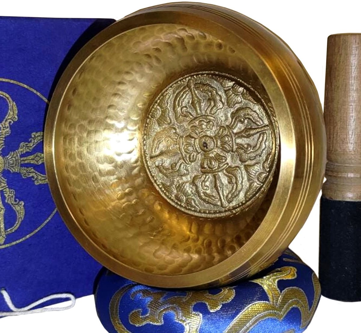 Omgoods - Tibetaanse Klankschaal Set met Lokta Box - Blauw