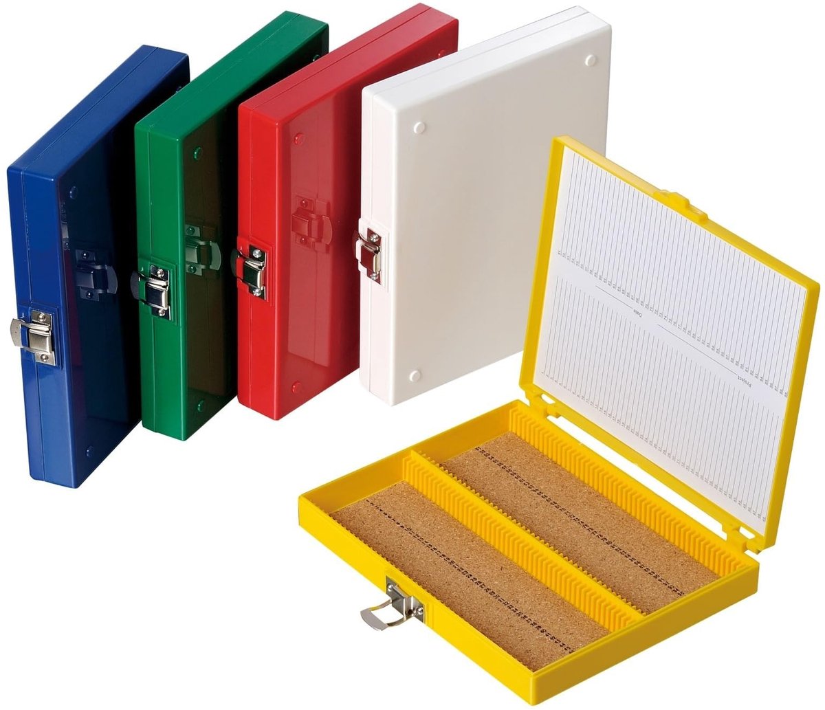 Omgoods - Set van 5 Microscoop Voorbereidingsdozen voor 100 Dia's