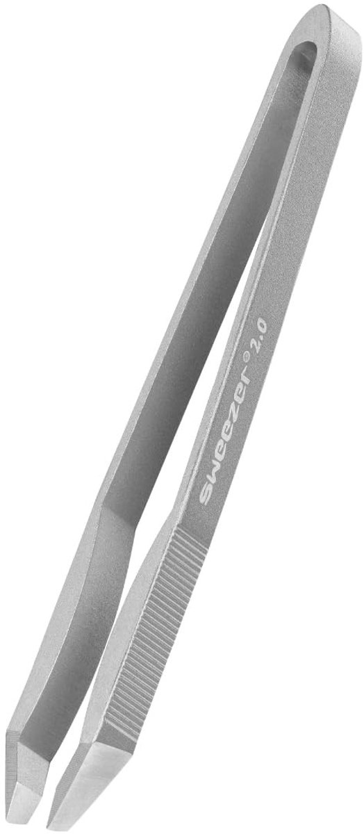 Omgoods - Sweezer 2.0 - Eyebrow Tweezers met Gehaakte Punt - Zilver