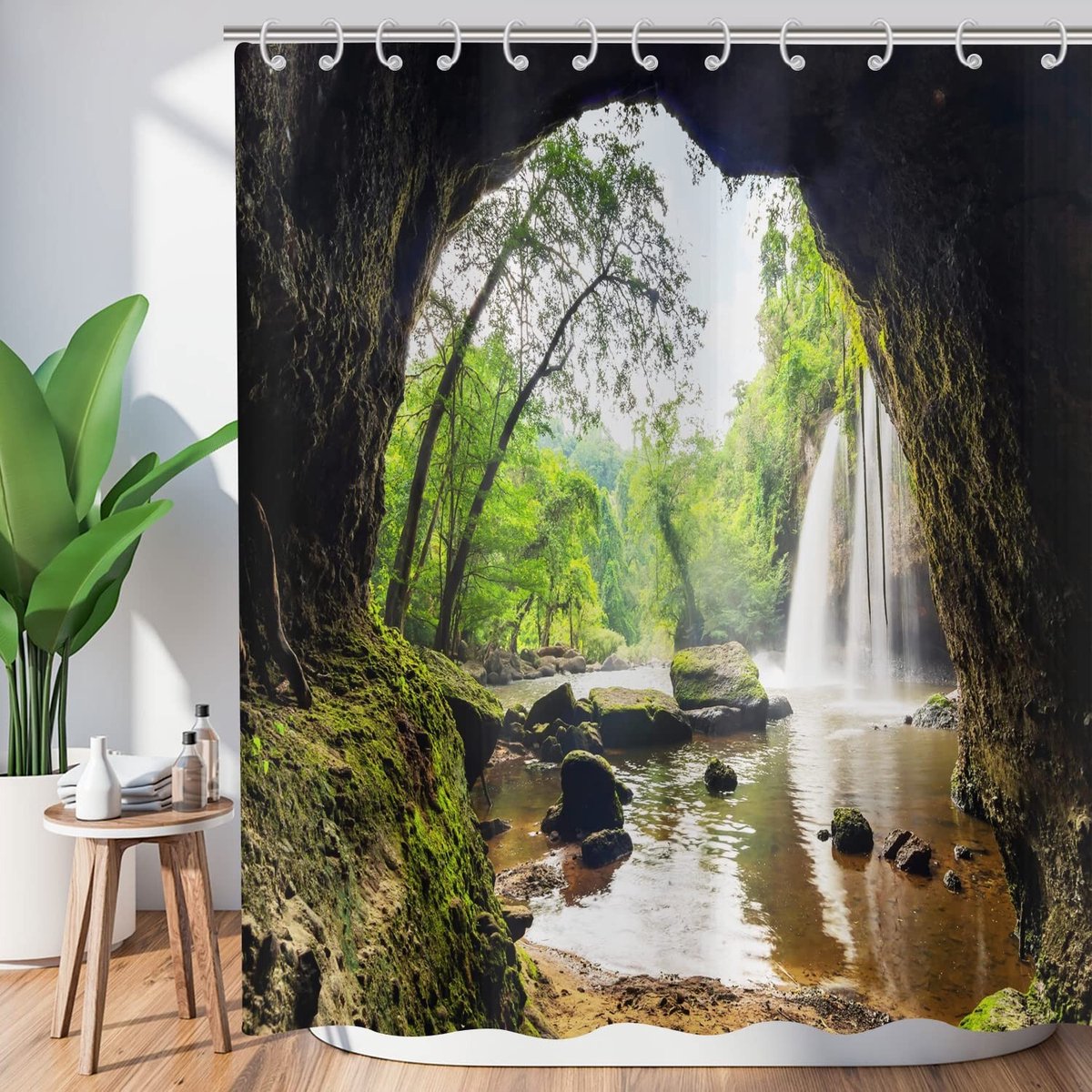 Omgoods - Tropisch Bos Douchgordijn met Natuurprint