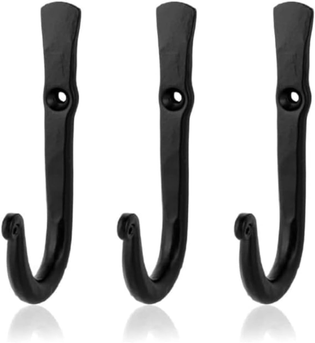 Omgoods - Set van 3 Handgemaakte Wandhaken van Smeedijzer voor Decoratie
