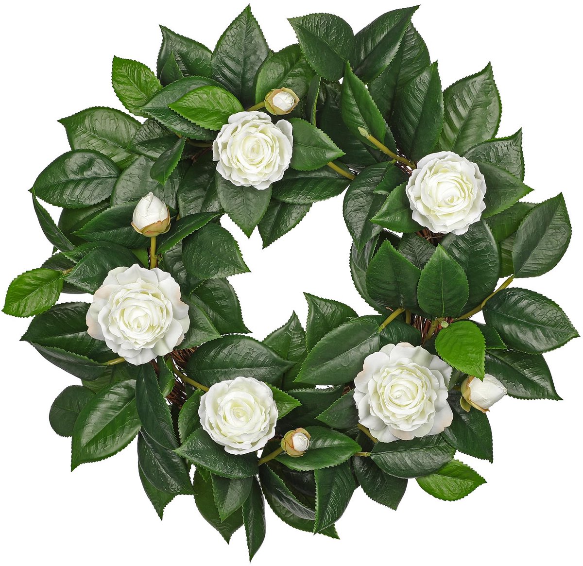 Omgoods - Kunstzinnige Camelia Krans - Decoratieve Deurkrans voor Woonkamer en Badkamer