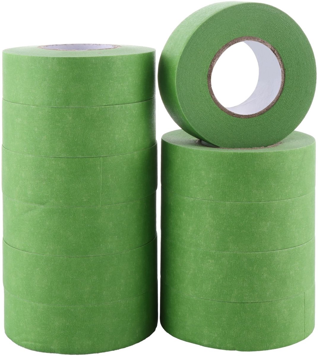 Omgoods - Set van 12 Hoge Kwaliteit Groene Maskingtape 25mm x 30m voor Diverse Toepassingen