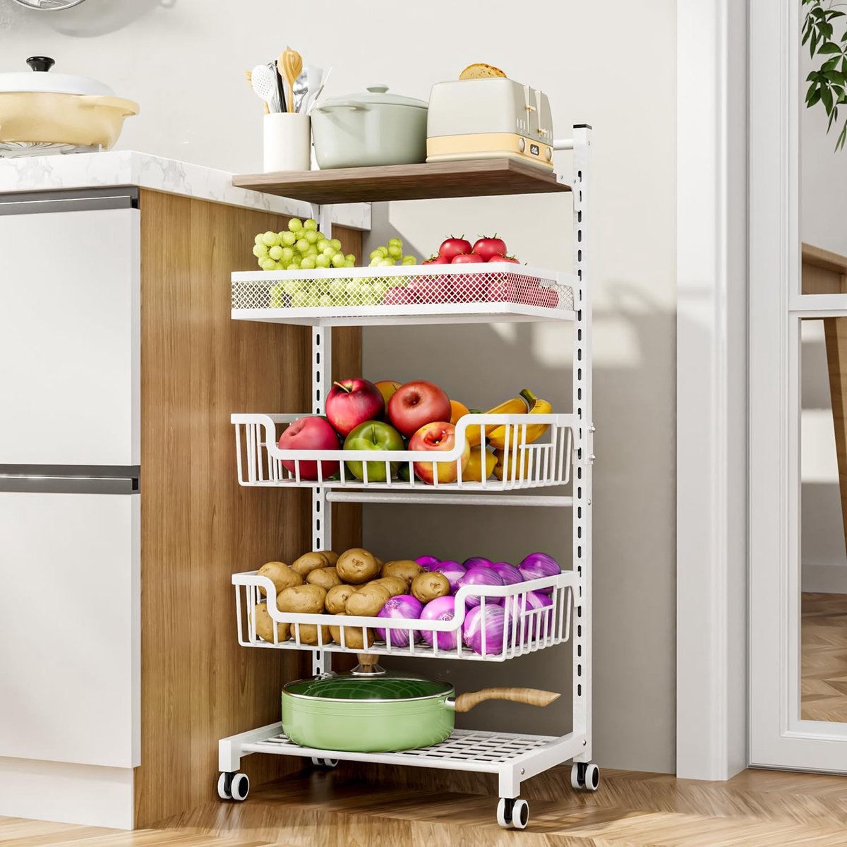 Omgoods - 5-Lagen Keukenwagen voor Groenten en Snacks