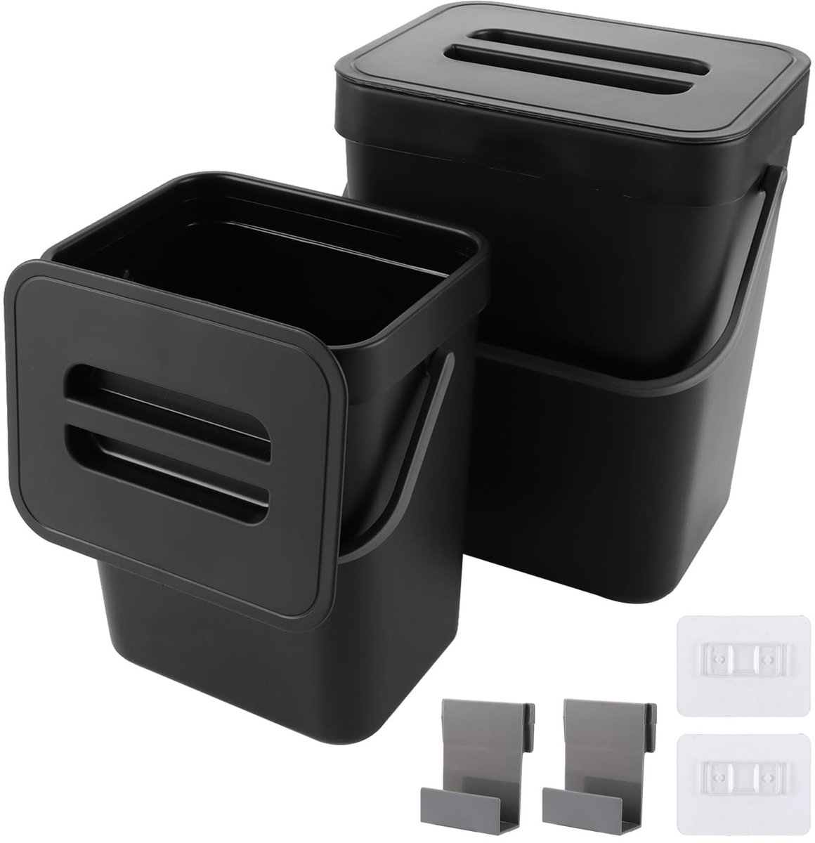Omgoods - Set van 2 Biobakjes voor Keuken en Badkamer, 3L + 5L