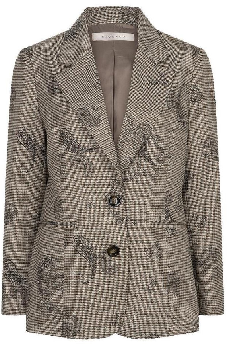 EsQualo Blazer Blazer Paisley Check F26 17507 999 Print Dames Maat - W34