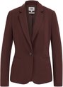 Bruine getailleerde blazer met één knoop en reverskraag.