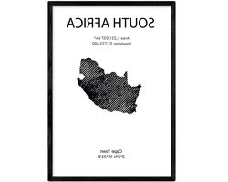 Zuid-Afrika Poster - Afrika Kaart - Wanddecoratie Huis - Antalis 250g Papier - A3 Formaat - Zuid-Afrika