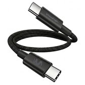 imoshion Braided USB-C naar USB-C kabel 100W - 0,25 meter - Zwart