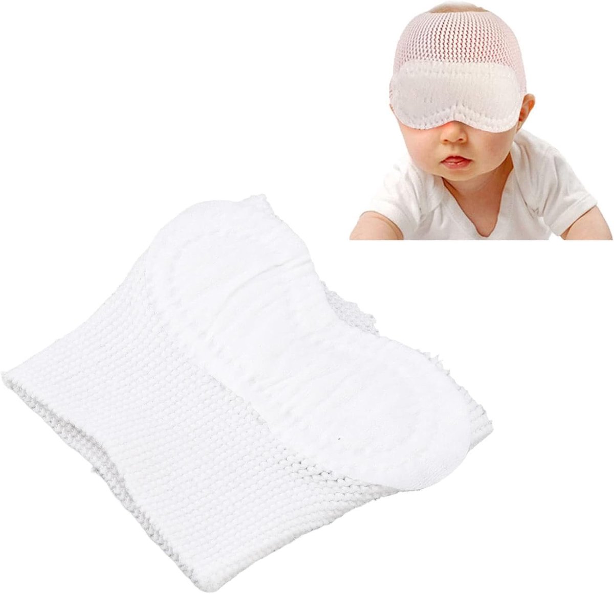 SnelShoppen - Baby Blind Mask, Baby Blindfold tegen Licht, Ademend Net, Oogflap voor Pasgeborenen, Elastisch, Geen Straling, Oogkussentjes, Ergonomisc
