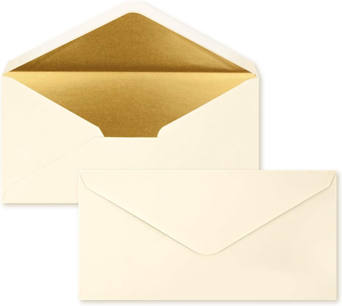 Envelop wit goud - luxe uitstraling - perfect voor uitnodigingen - ShopVlot