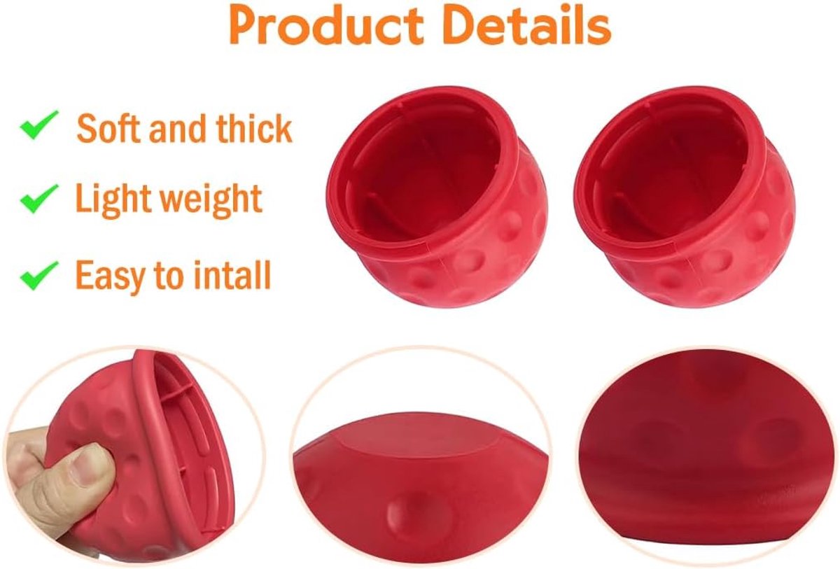 SnelShoppen - Set van 6 Caps voor Trekhaken, Aanhangwagen, Balbedekking, Rubber voor Vrachtwagens, Aanhangwagens, Auto's, Boten - Universele Compatibi