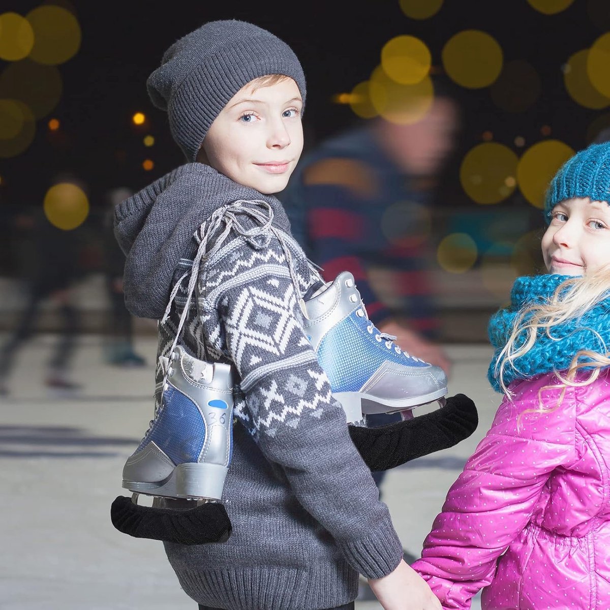 SnelShoppen - 1 Paar Skate Blad Beschermers voor IJs Schaatsen - Elastic Skate Bescherming voor Vrouwen, Mannen en Kinderen - Microfibre Stof - Ideaal