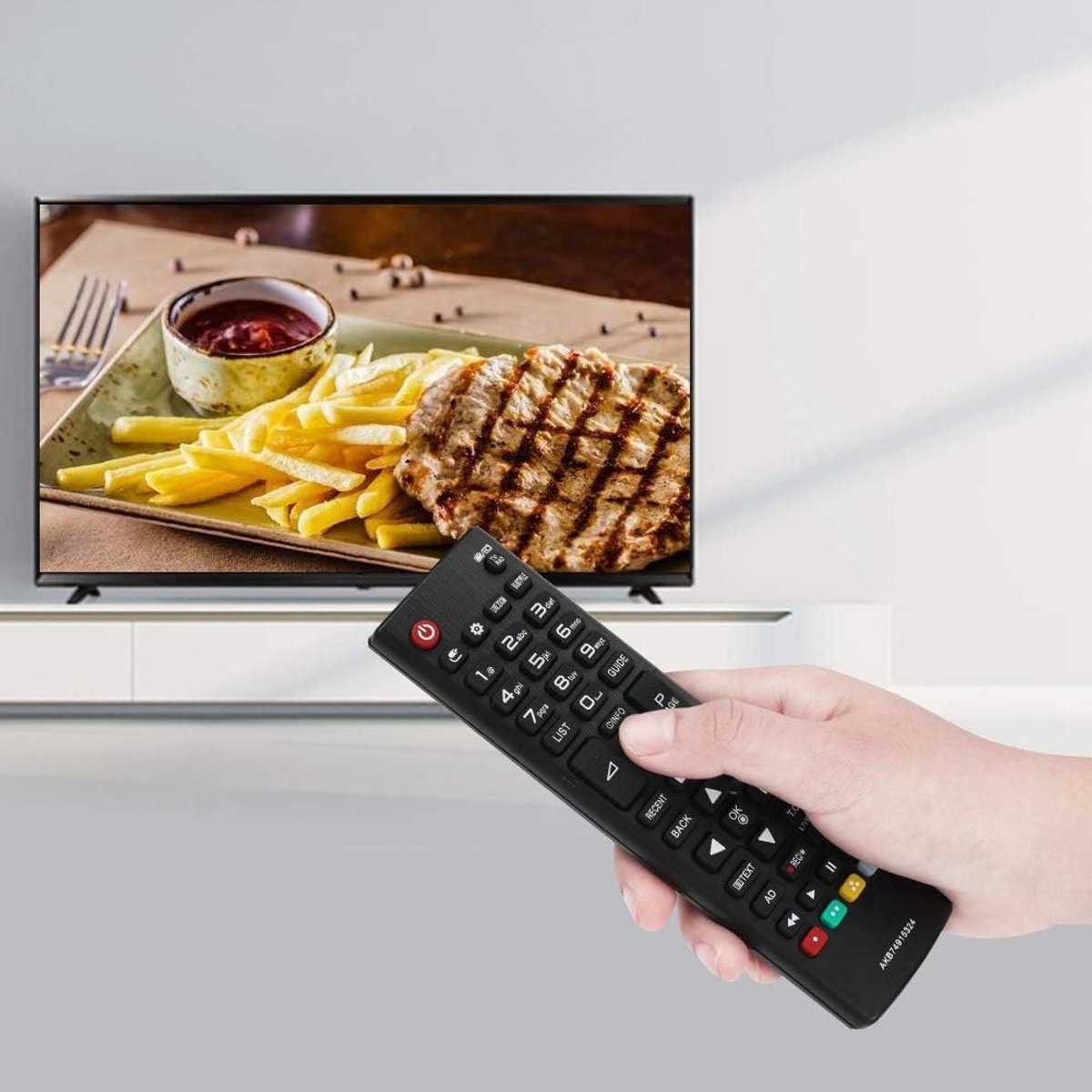 SnelShoppen - AKB74915324 Vervangende afstandsbediening voor LED LCD TV - Duurzaam ABS Materiaal - Tot 8 Meter Bereik - Geschikt voor Diverse TV Merke