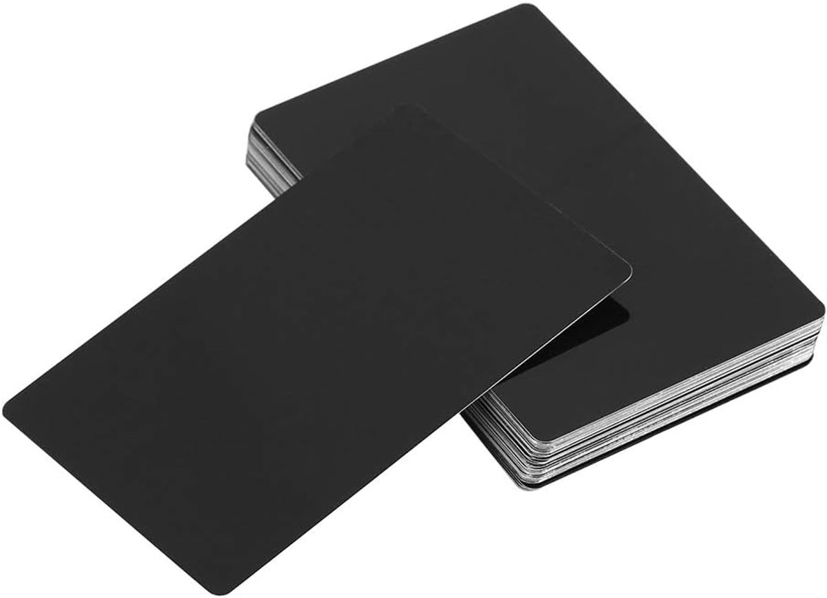 Business Cards, 50 Pieces Business Cards for Business Visit, Impressive Blanks, Laser Marking, Engraved Metal Smooth - ShopVlot