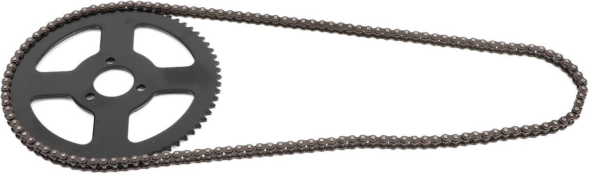 SnelShoppen - 25H Ketting Aandrijfas 144 Schakels, Stalen Legering Achtertandwiel voor Mini Elektrische Motorfiets, Pocket Bike, ATV Quad