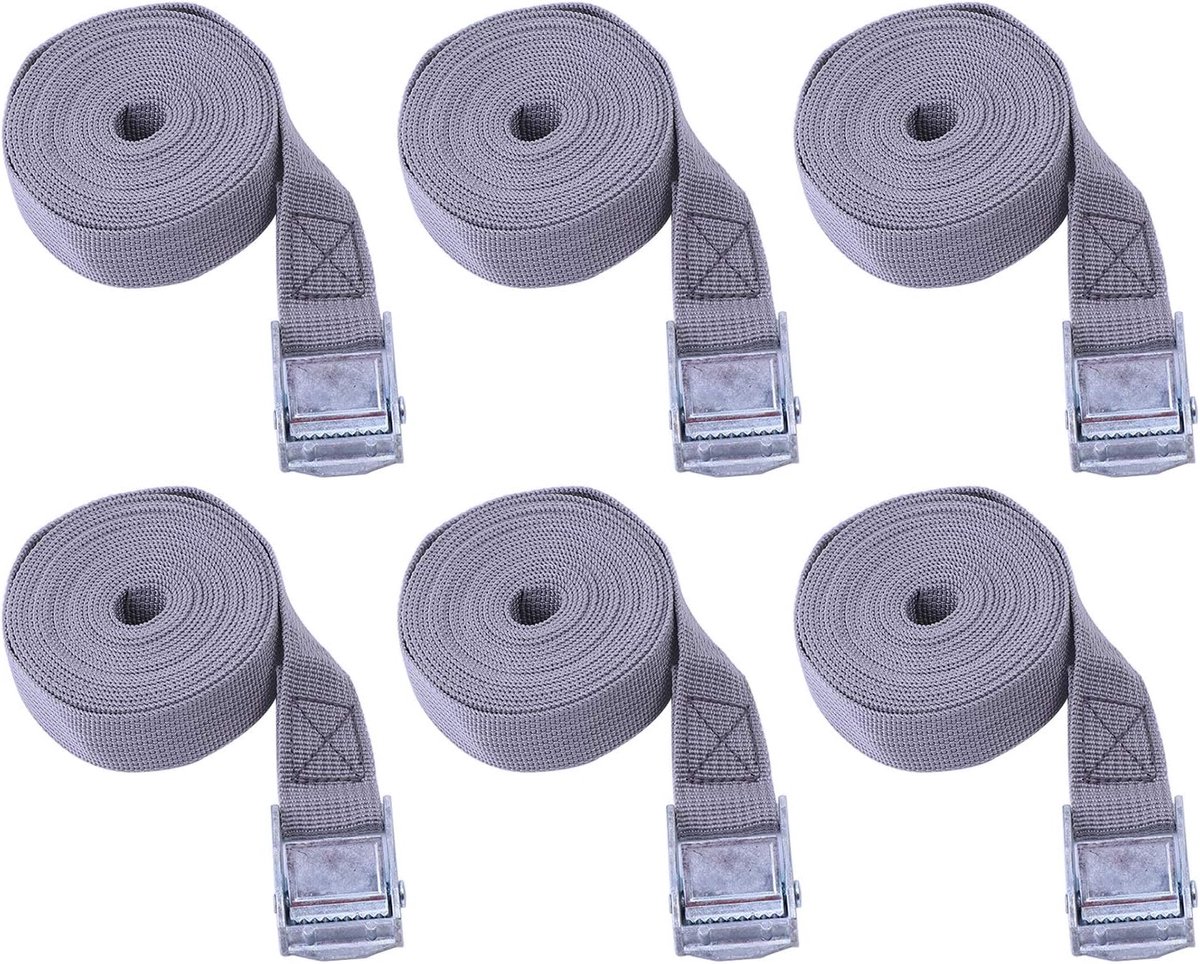 Pack of 6 Ratchet Straps, Lashing Straps with Buckle, Tension Belts, Moving Belt for Car, Motorcycle, Bicycle and - ShopVlot