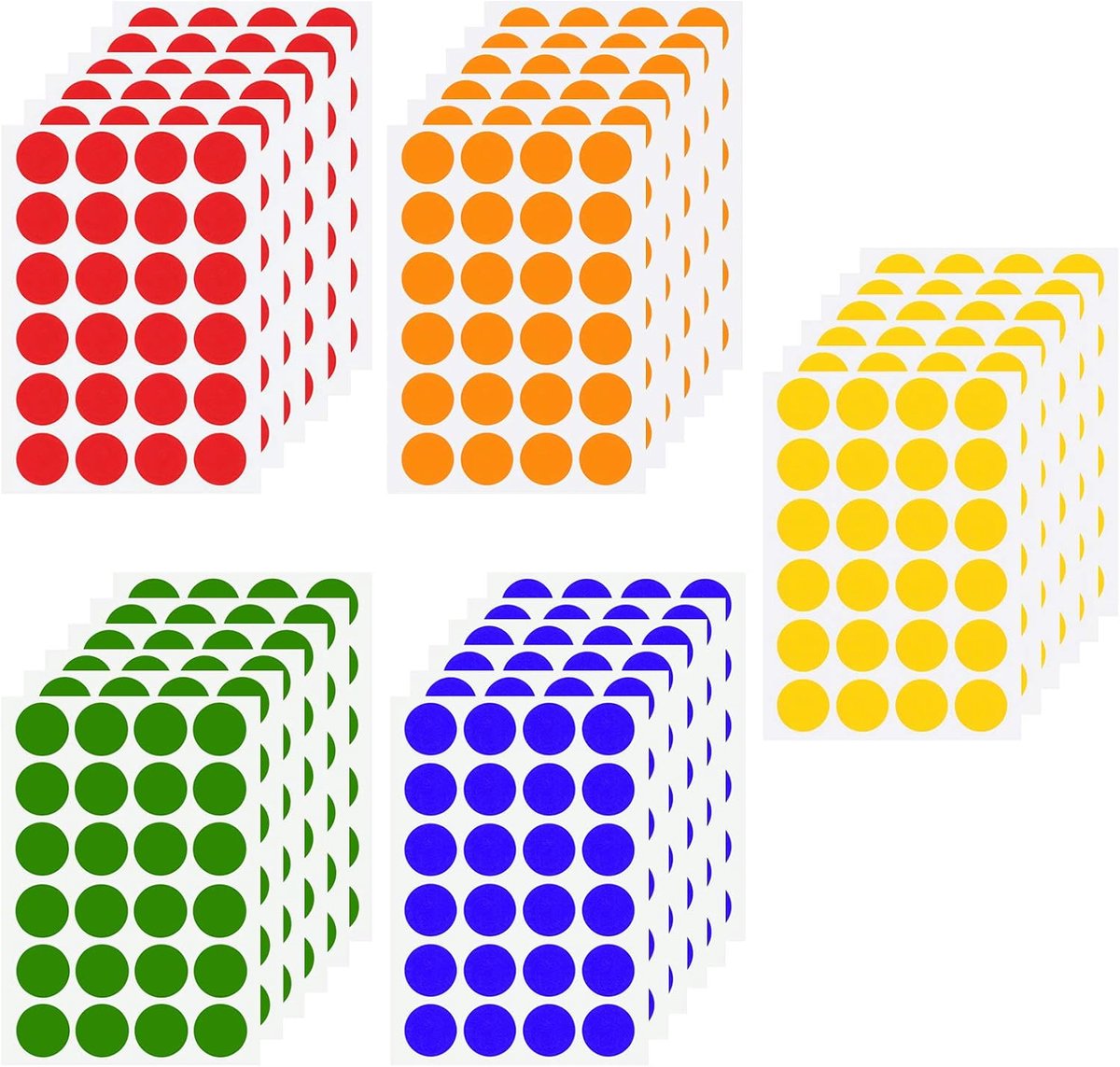 Ronde zelfklevende stickers 30 vellen - kleurrijke coding labels - 720 stuks voor kantoor en school - SnelShoppen