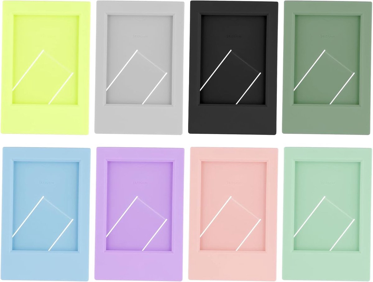 SnelShoppen - 8 Stuks Mini Fotolijsten 9.2 x 6 cm, Kleurrijke Mini Fotolijsten voor Polaroid Foto's, 3 Inch Foto Lijsten, Geschikt voor Fujifilm Insta