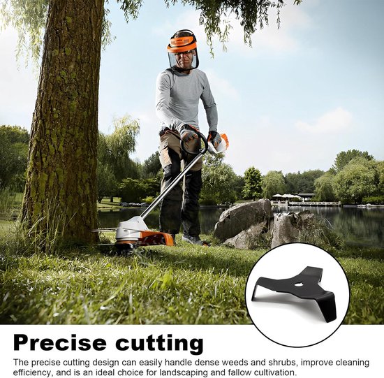 SnelShoppen - Mulchmes Freischneider 300mm - 3 Snijkanten - Zwarte Ijzer - Tuin Accessoire voor Grastrimmer - Dikker en Duurzaam - Tuinonderhoud — afbeelding 3